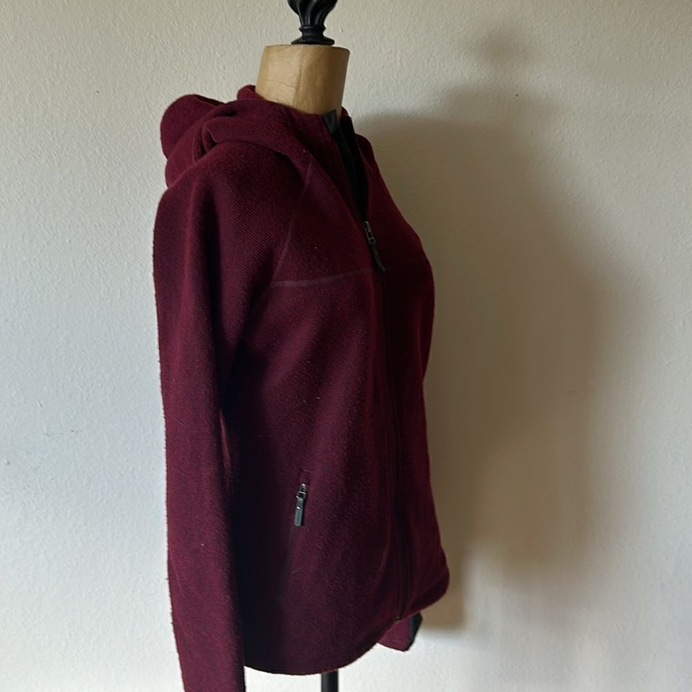 Smartwool M Zip Front, Hooded Jacket Burgundy Red… - image 3